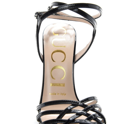Gucci Vernice Crystal Sandals 36.5 Black 7 of 9