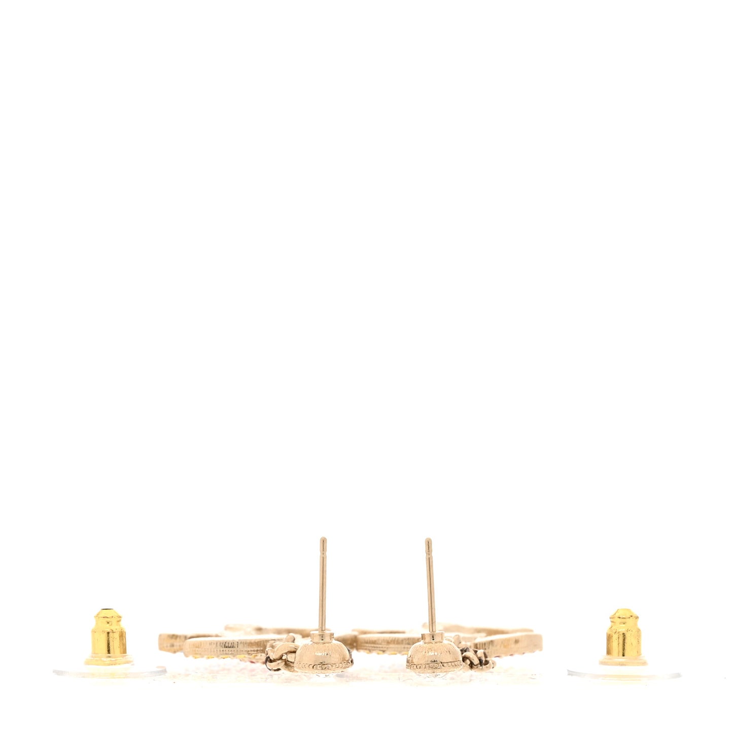 Crystal CC Drop Earrings Gold Multicolor