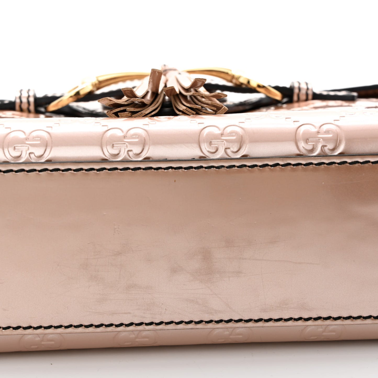 Shine Guccissima Medium Emily Chain Shoulder Bag Dark Cipria