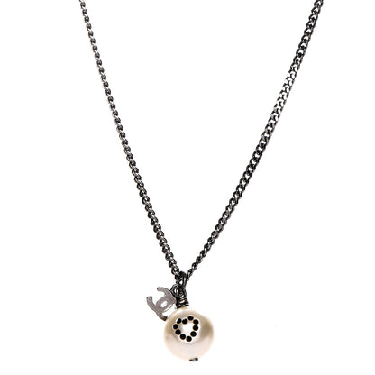 Chanel Pearl CC Pendant Necklace Ruthenium 1 of 7