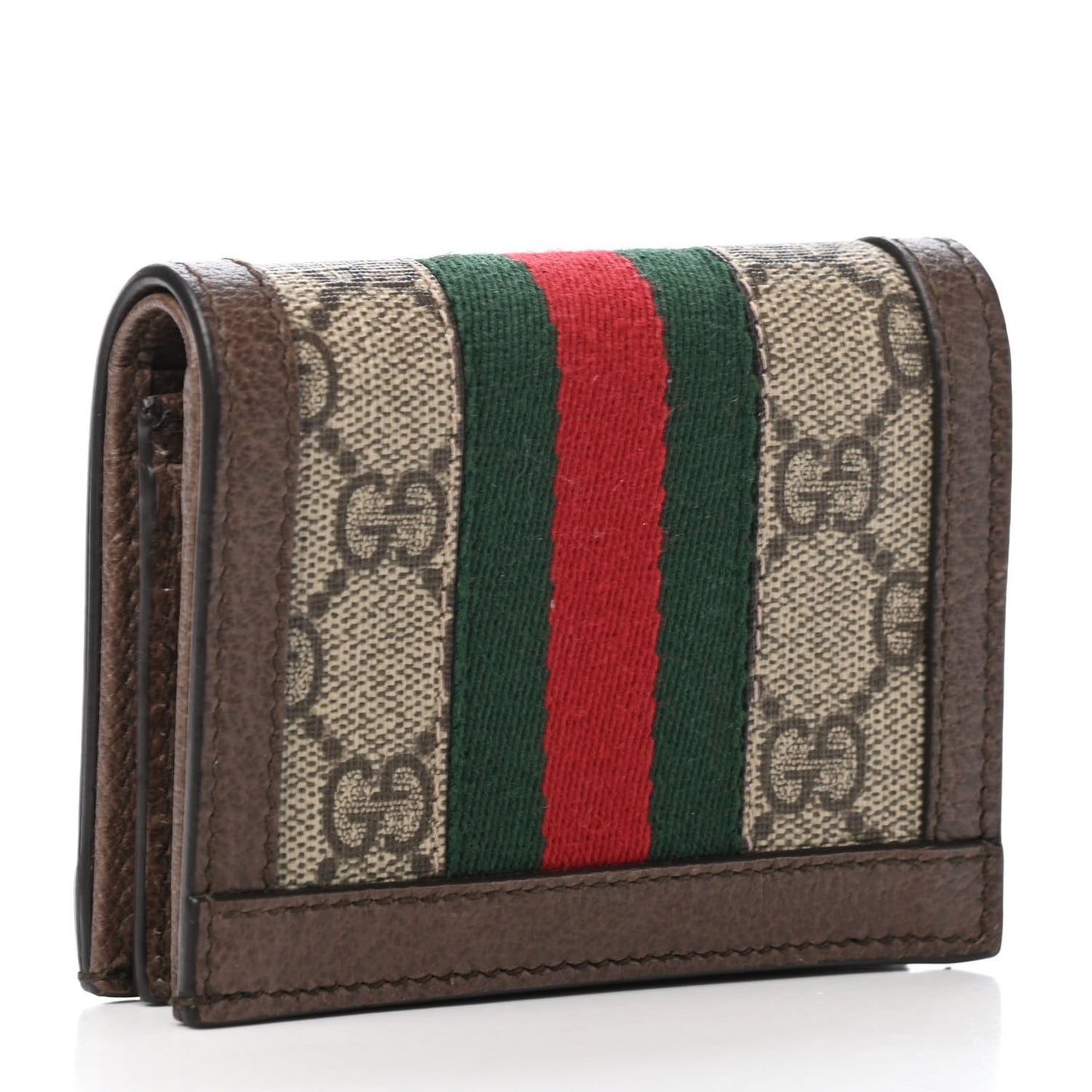 GG Supreme Monogram Web Ophidia Card Case Beige New Acero