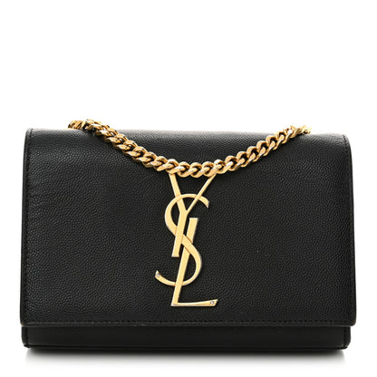 Saint Laurent Grain De Poudre Small Monogram Kate Satchel Black 1 of 16