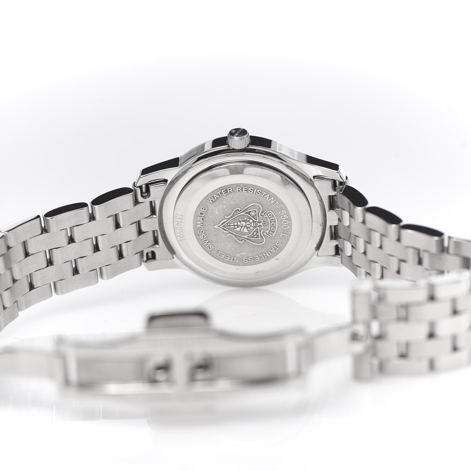 Gucci Stainless Steel Diamond Pink Mother of Pearl 27mm 5500L Quartz Watch 7 of 8