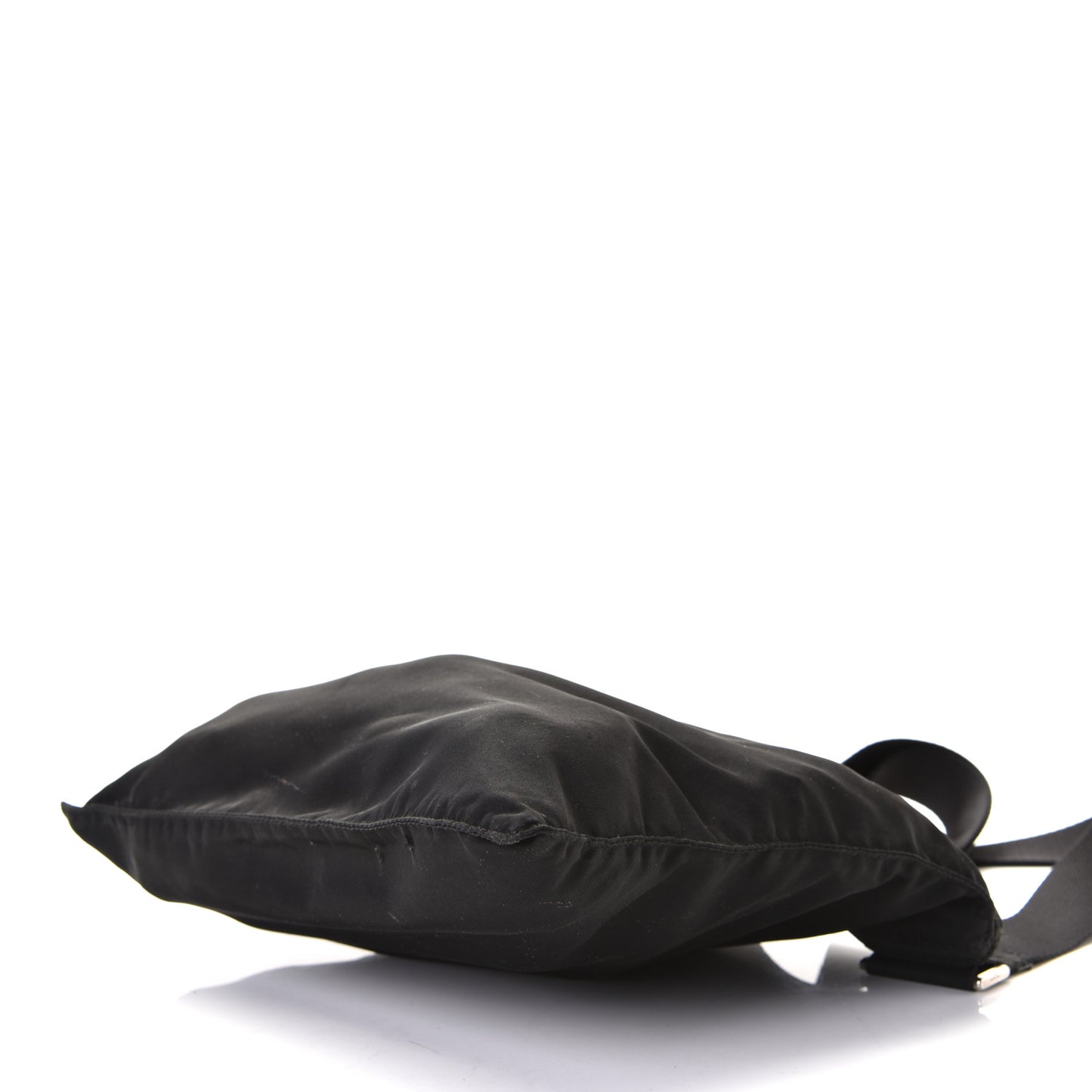 Nylon Flat Messenger Bag Black