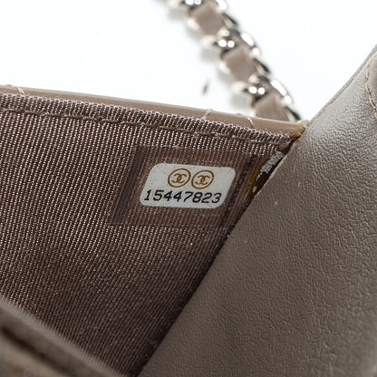 Chanel Patent Quilted Wallet On Chain WOC Grey 9 of 10