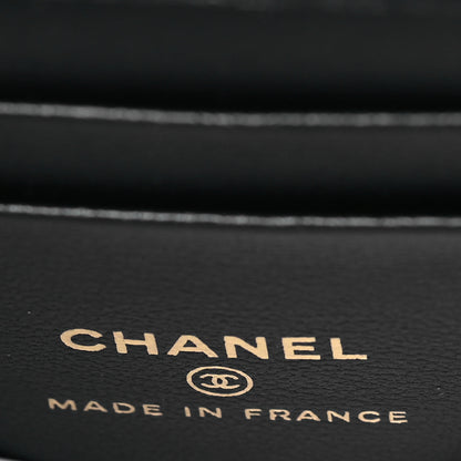 Chanel Lambskin Quilted Top Handle Flap Clutch With Chain Black 5 of 10