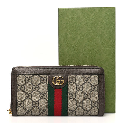 Gucci GG Supreme Monogram Web Ophidia Zip Around Wallet Brown 11 of 11