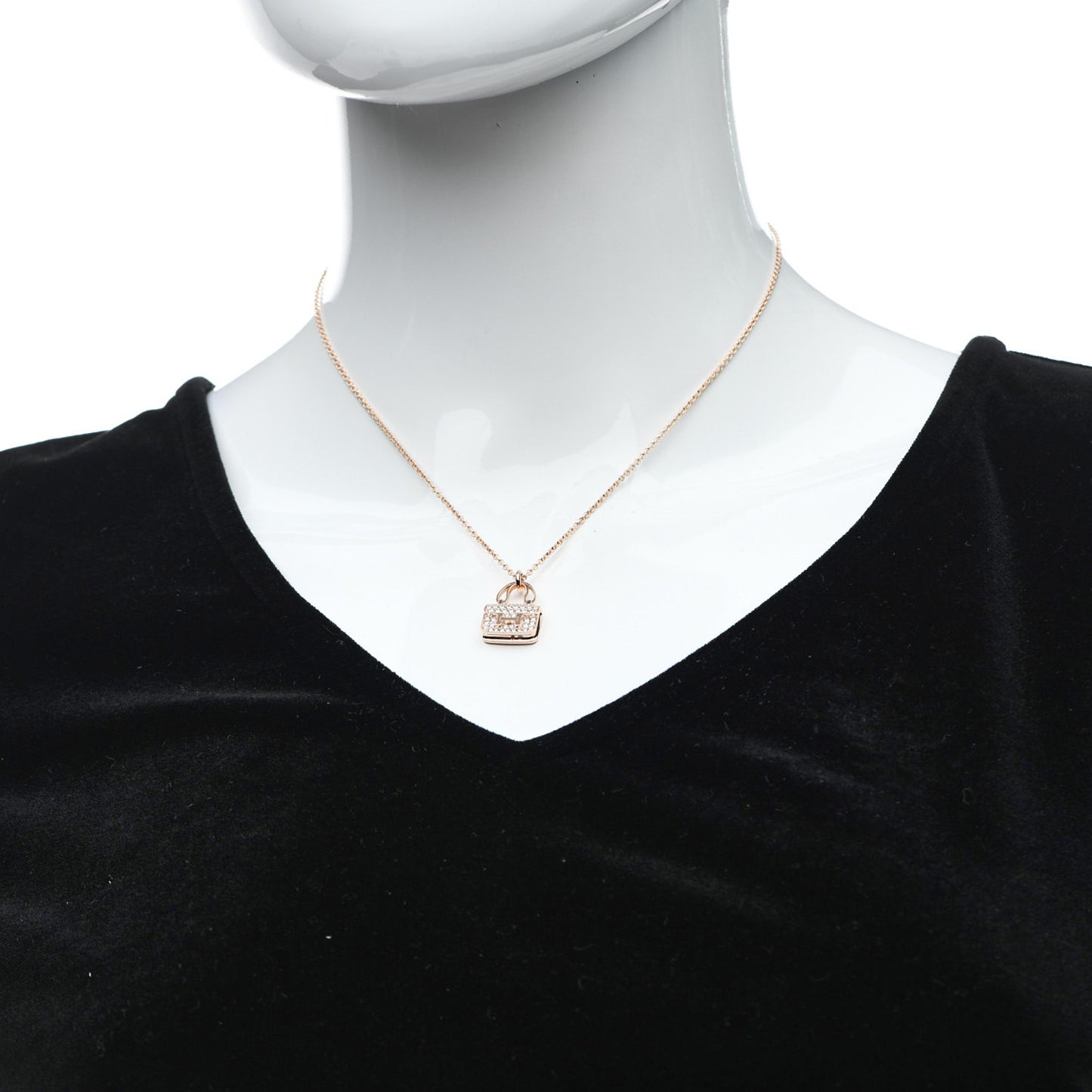 18K Rose Gold Diamond Constance Amulettes Pendant Necklace
