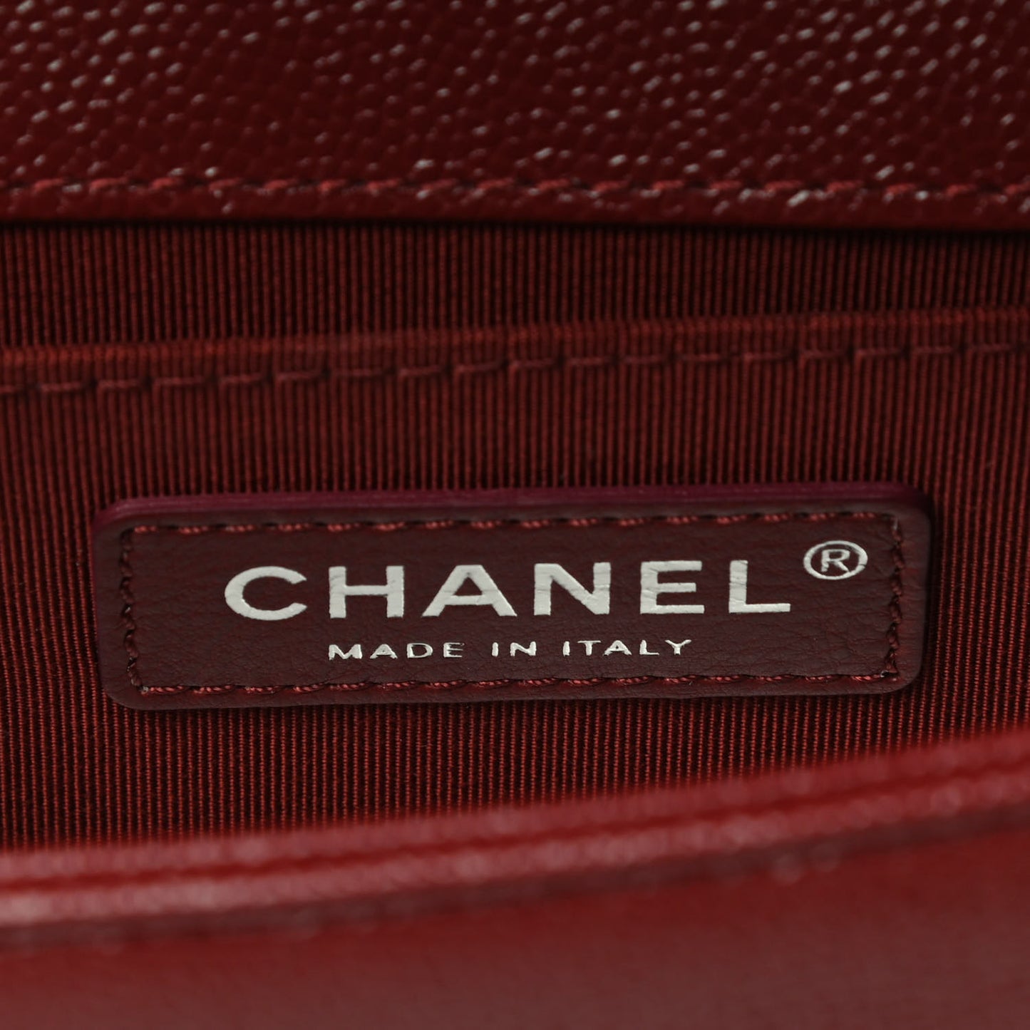 Caviar Chevron Quilted Small Boy Flap Burgundy