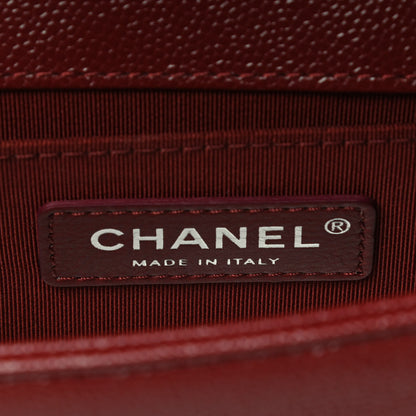 Chanel Caviar Chevron Quilted Small Boy Flap Burgundy 6 of 9