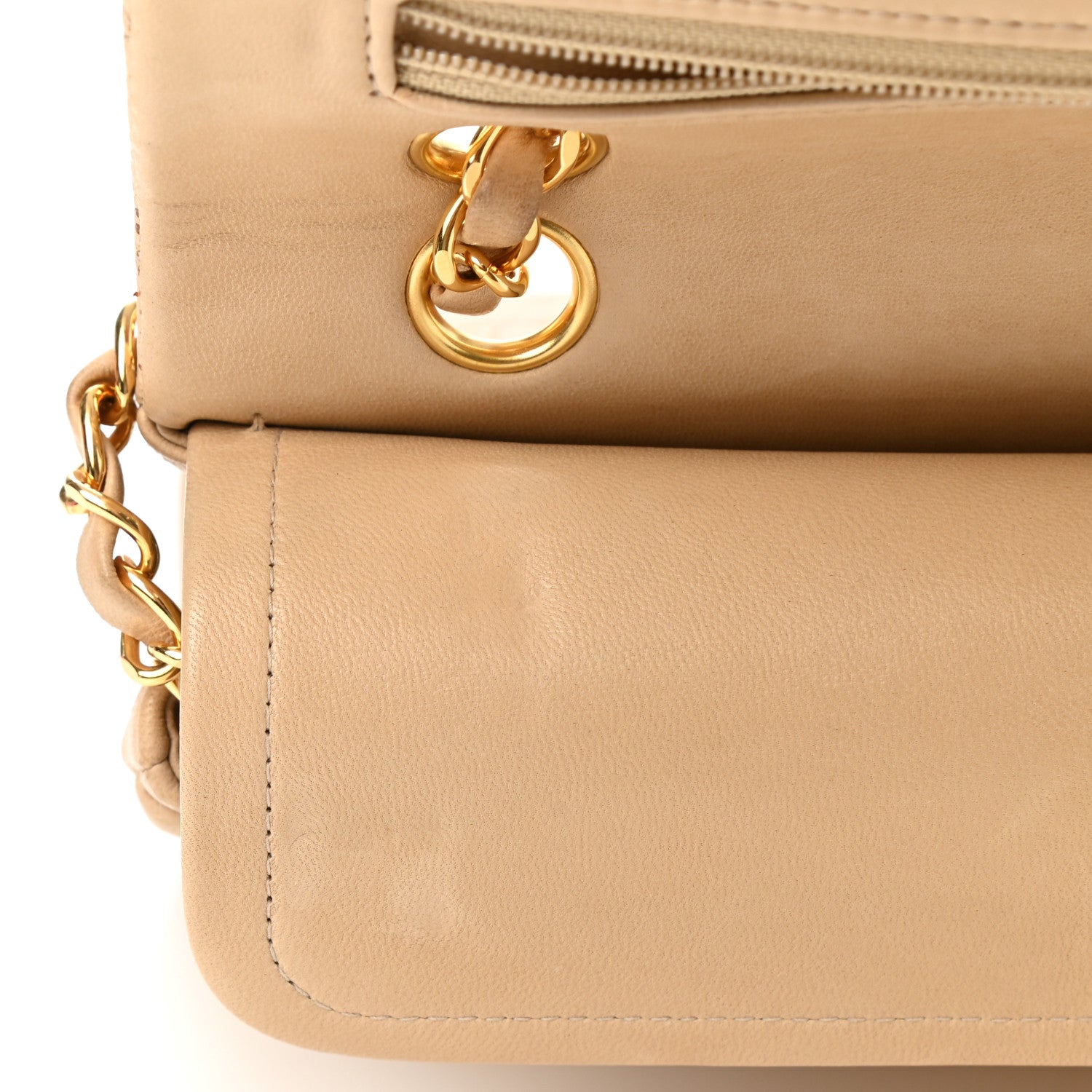 Chanel Lambskin Quilted Small Double Flap Beige 14 of 14