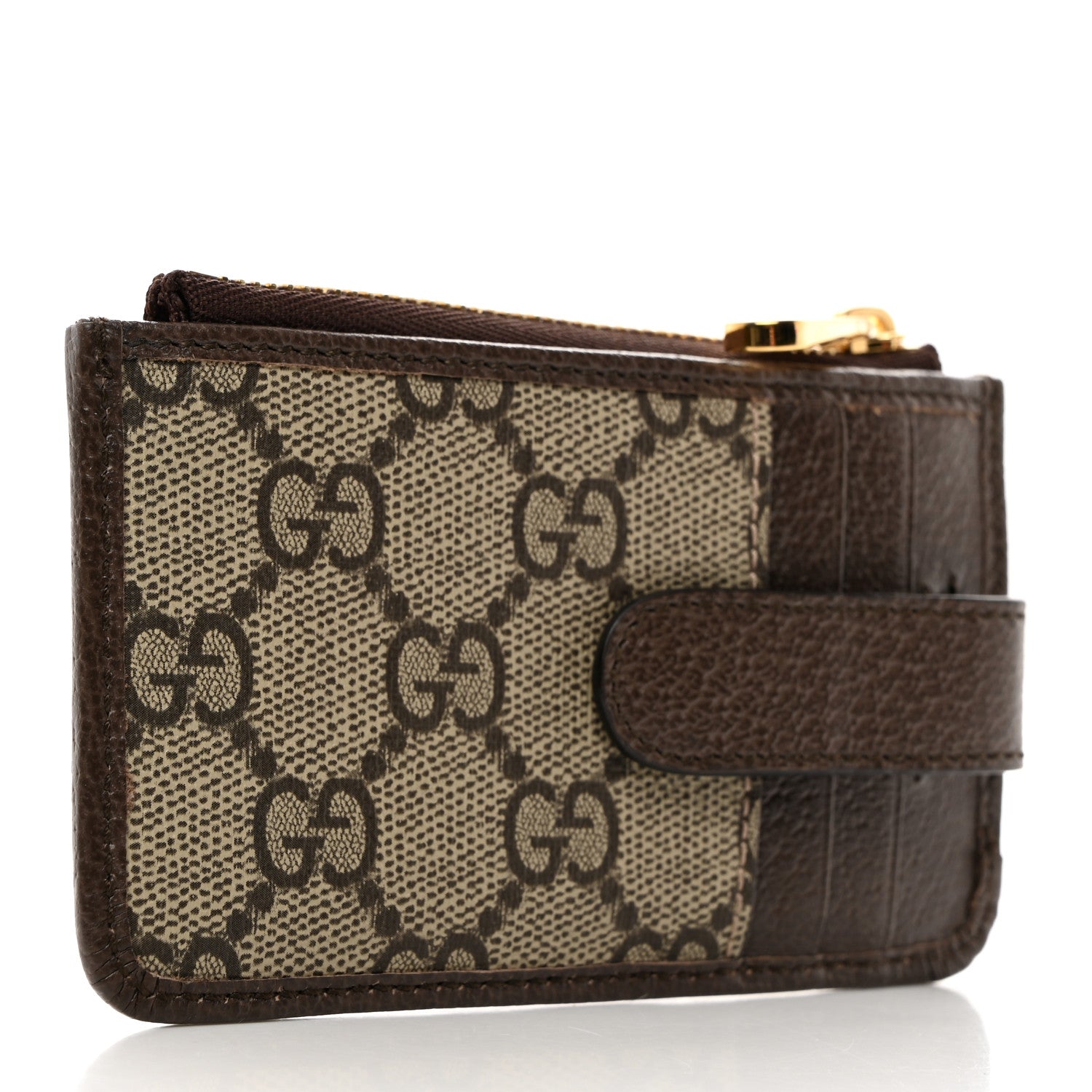 Gucci GG Supreme Monogram Web Ophidia Zip Card Case Brown 3 of 8