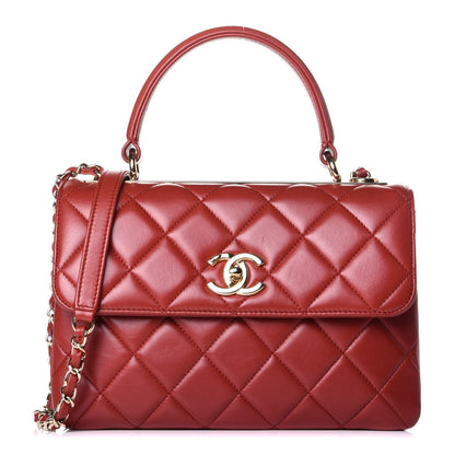 Chanel Lambskin Quilted Small Trendy CC Flap Dual Handle Bag Red 1 of 11