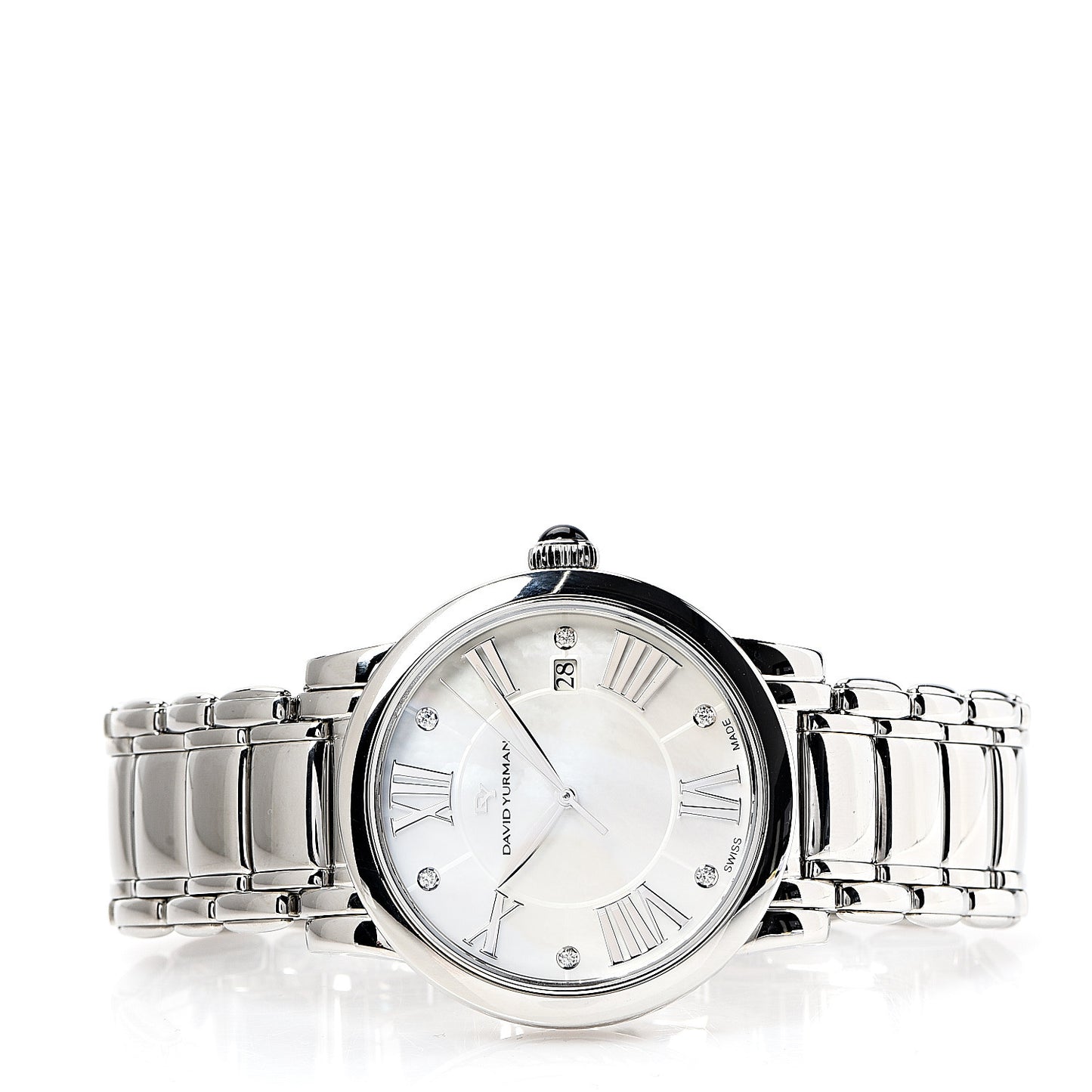 Stainless Steel Diamond Mother of Pearl 38mm Classic Quartz Watch