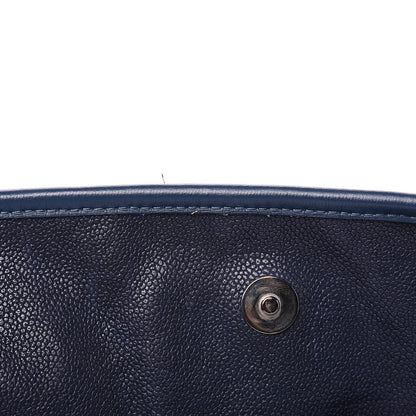 Chanel Caviar Quilted French Riviera Shoulder Bag Dark Navy Blue 7 of 13