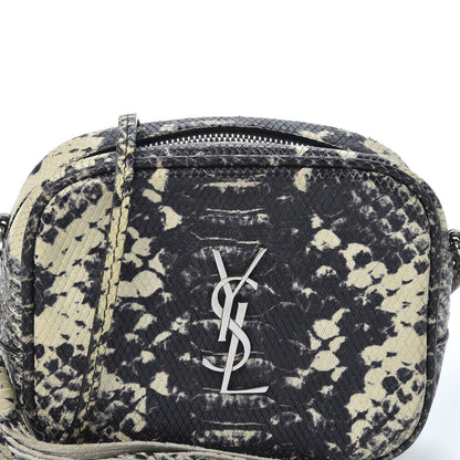Saint Laurent Python Embossed Calfskin Monogram Blogger Bag Black Beige 8 of 8