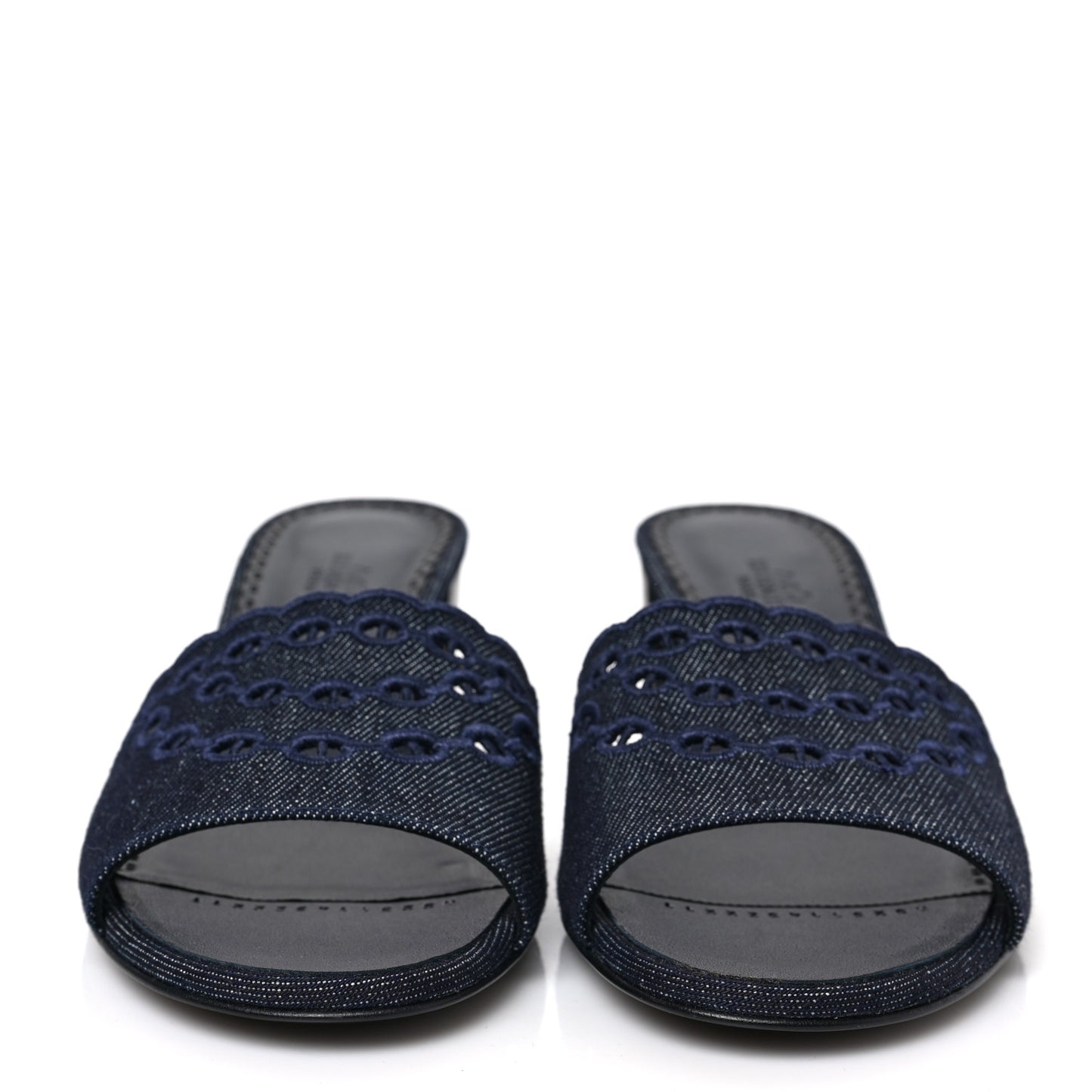 Denim Embroidered Gwladys Sandals 40 Bleu Brut Marine