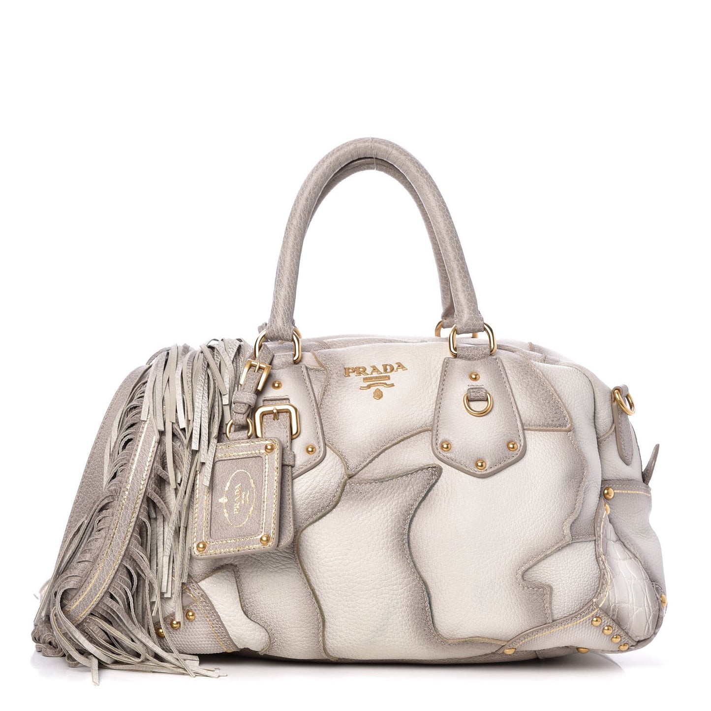 Cervo Patchwork Fringe Bowler Bianco