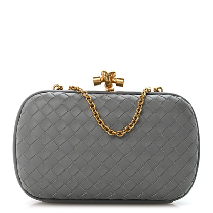 Bottega Veneta Nappa Intrecciato Chain Knot Clutch Sterling 1 of 10