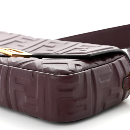 Fendi Nappa FF 1974 Embossed Baguette Granata 9 of 9