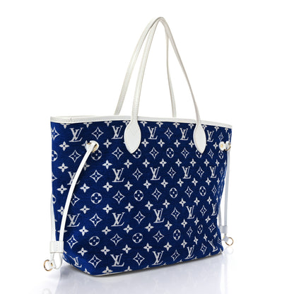 Louis Vuitton Jacquard Velvet Monogram LV Match Neverfull MM Bleu 4 of 9