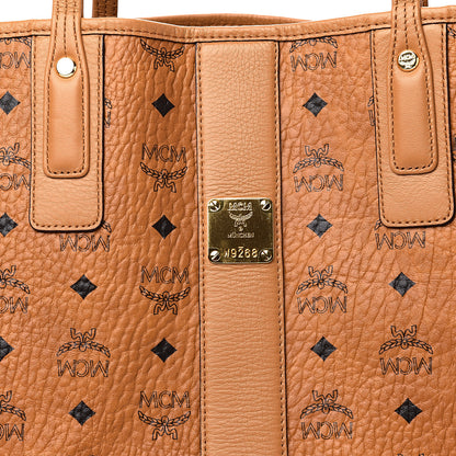 MCM Visetos Large Liz Reversible Shopper Tote Cognac 9 of 9