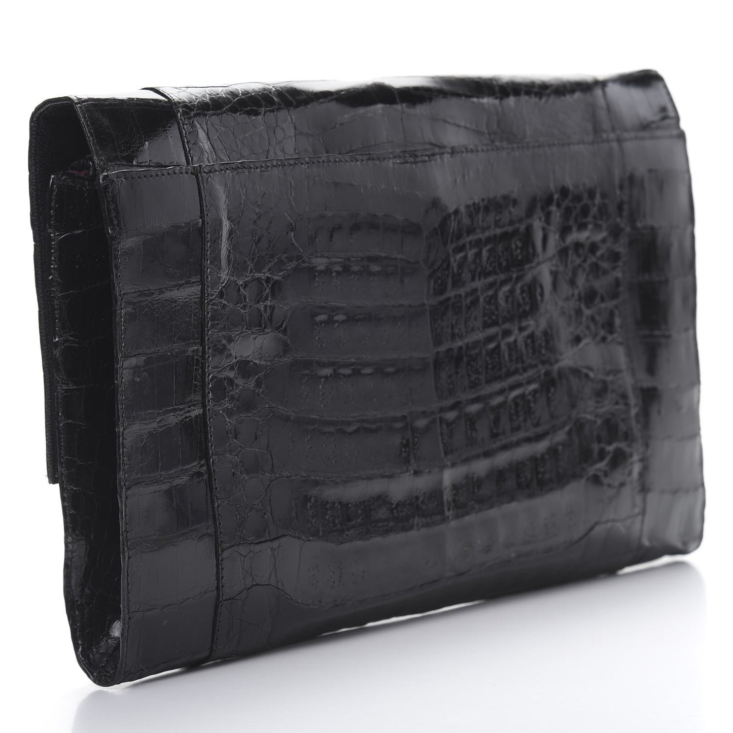 Crocodile Bar Clutch Black