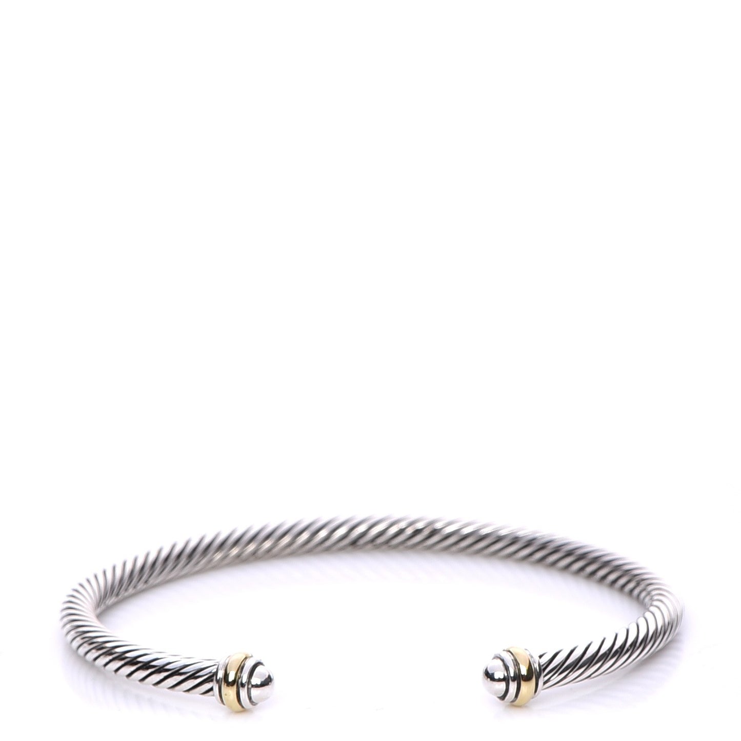 Sterling Silver 18K Yellow Gold 4mm Cable Classics Bracelet