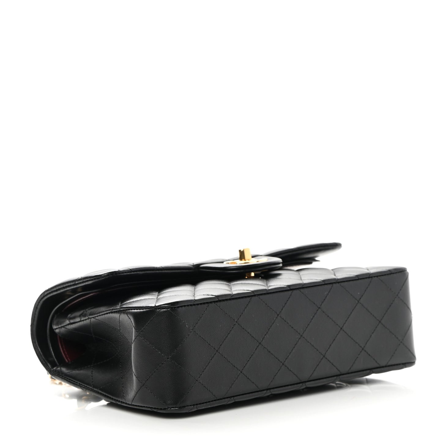 Lambskin Quilted Small Double Flap Black