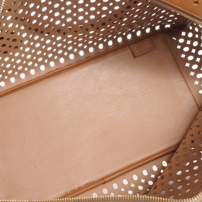 Prada Saffiano Perforated Bowler Caramel 7 of 8