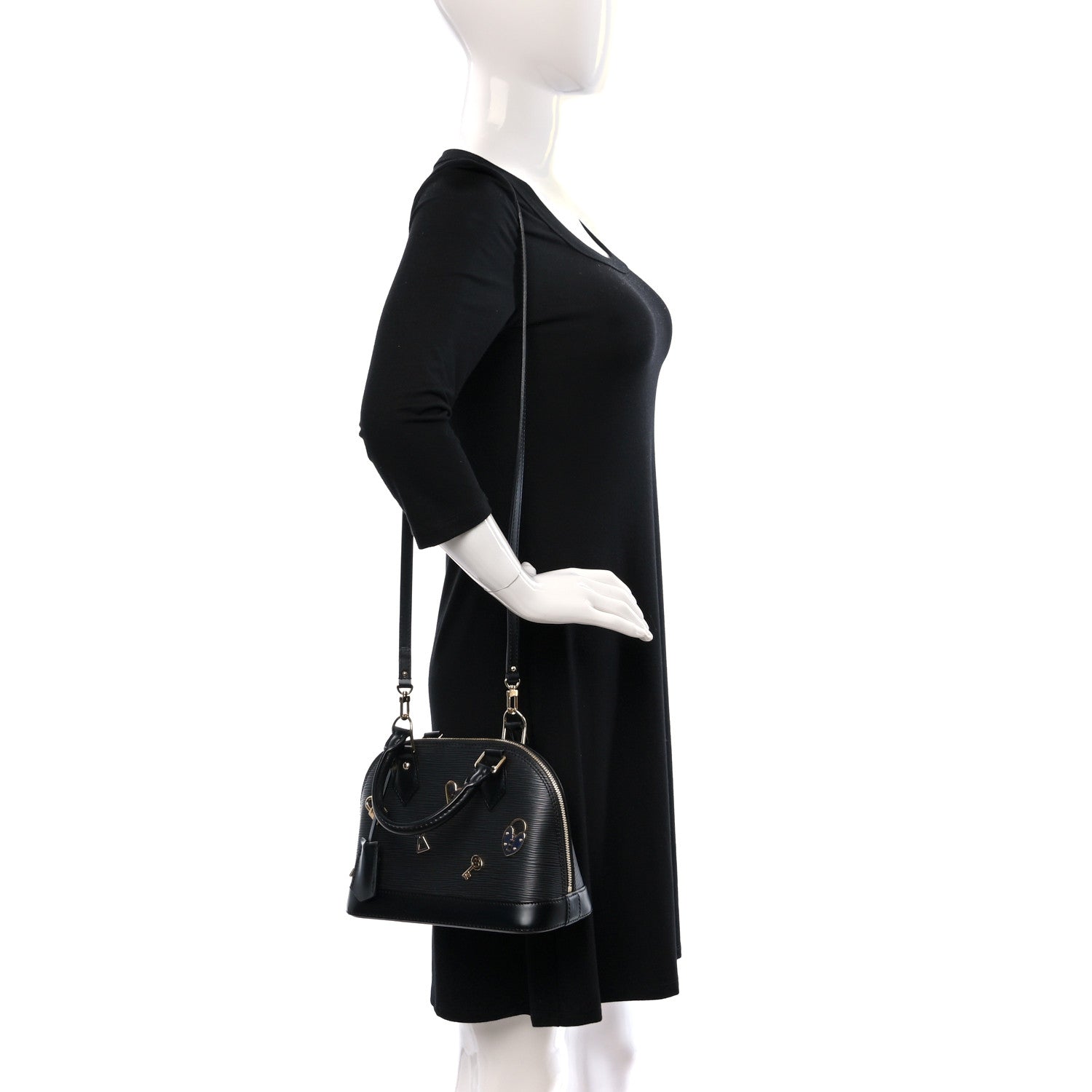 Louis Vuitton Epi Love Lock Alma BB Black 2 of 8