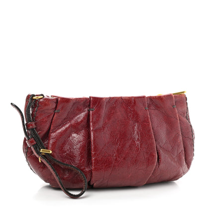 Prada Vitello Shine Mordore Wristlet Clutch Red 3 of 7