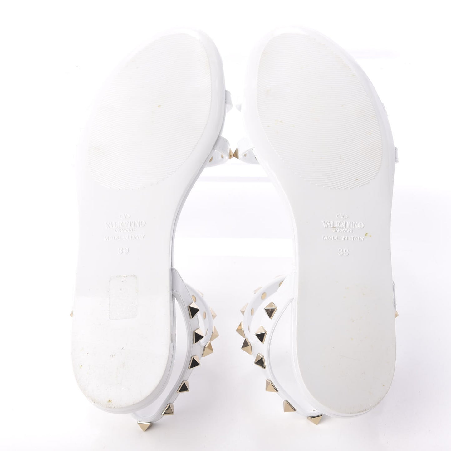 PVC Jelly Rockstud Caged Sandals 39 Optic White