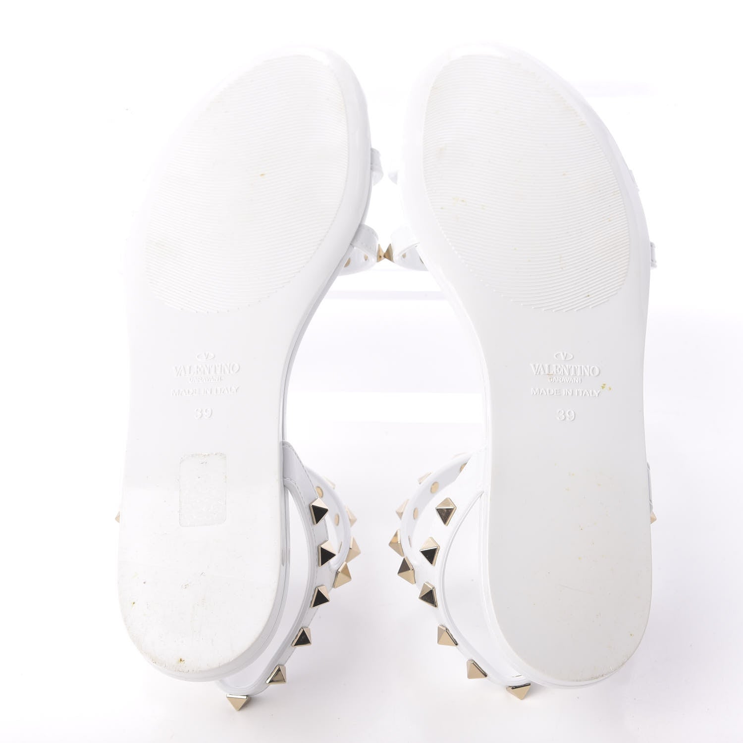 Valentino Garavani PVC Jelly Rockstud Caged Sandals 39 Optic White 6 of 9