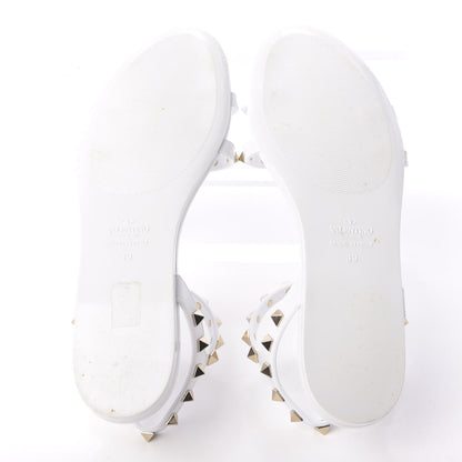 Valentino Garavani PVC Jelly Rockstud Caged Sandals 39 Optic White 6 of 9