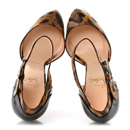 Christian Louboutin Patent Leopard Pilot 120 Pumps 36.5 Brown 2 of 9