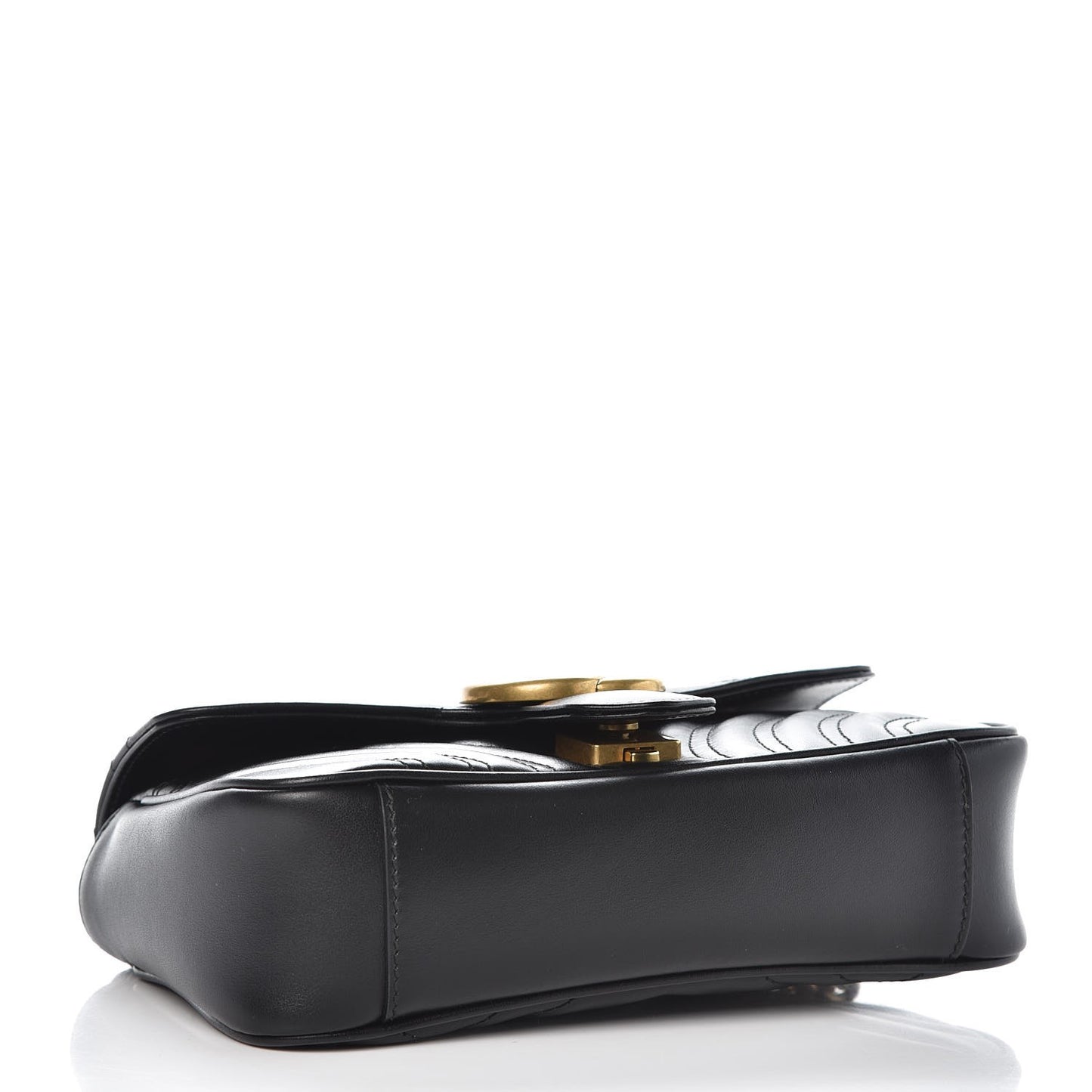 Calfskin Matelasse Mini GG Marmont Shoulder Bag Black