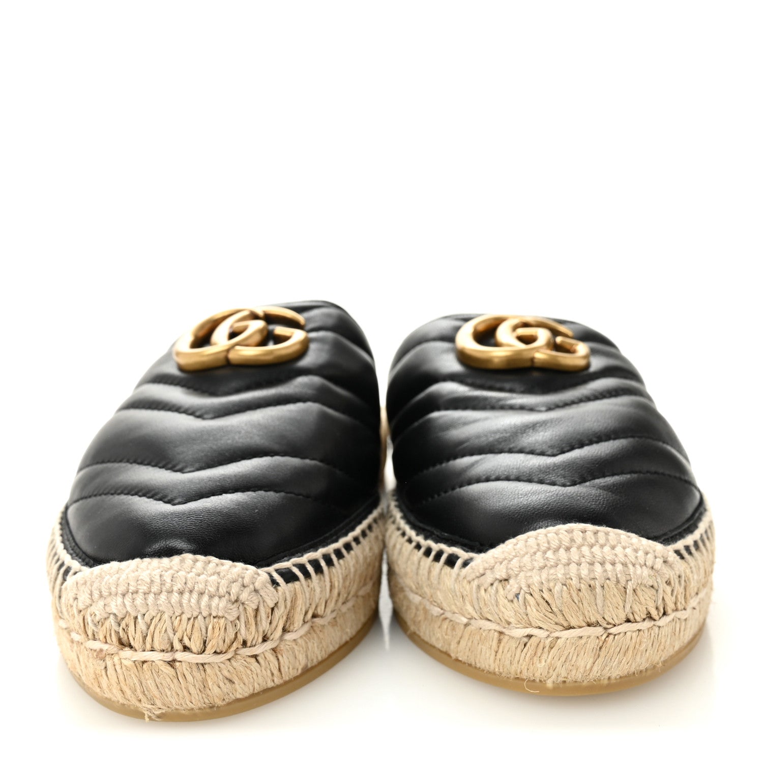 Gucci Nappa Matelasse GG Marmont Espadrille Slippers 36 Black 3 of 10
