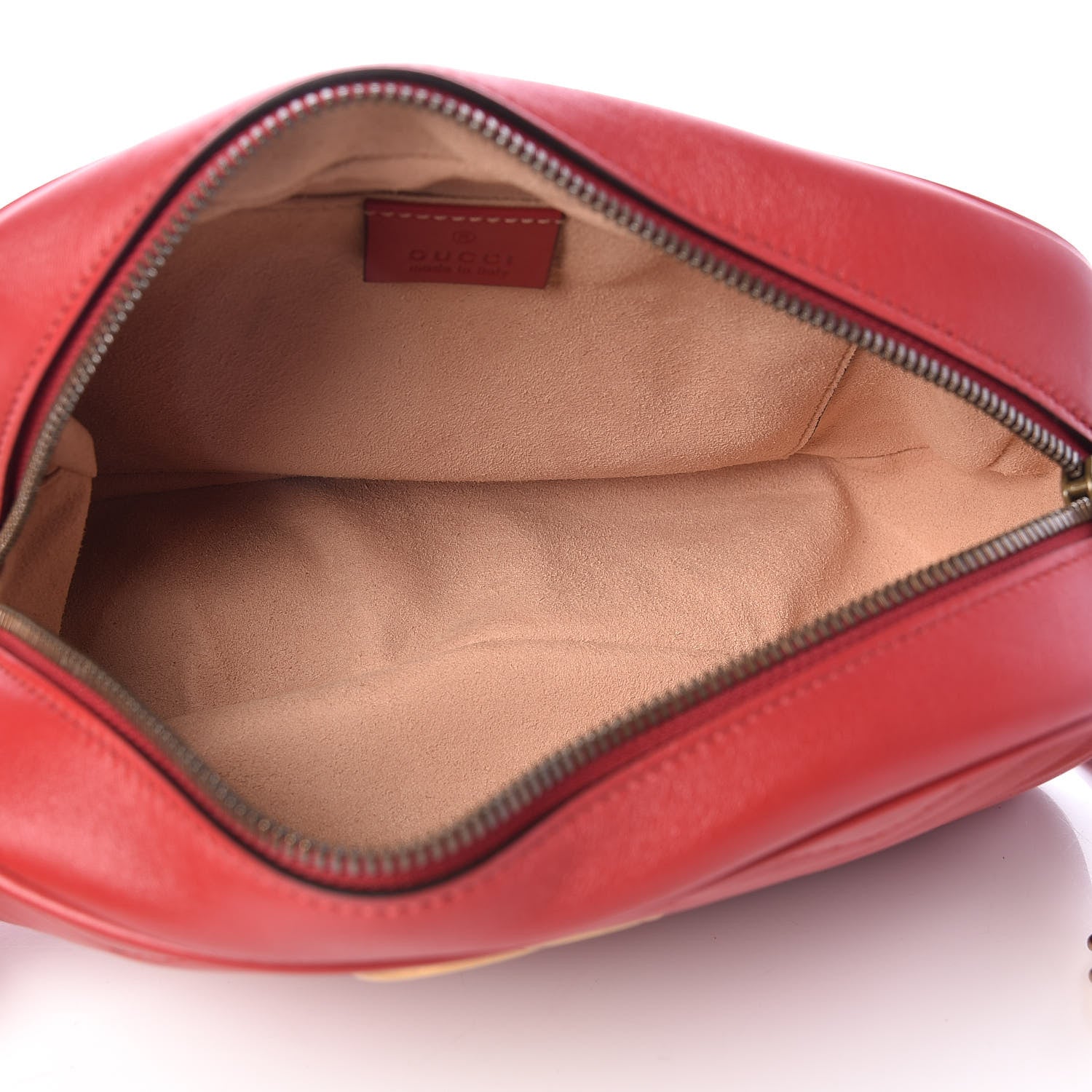 Gucci Calfskin Matelasse Small GG Marmont Chain Shoulder Bag Hibiscus Red 5 of 11
