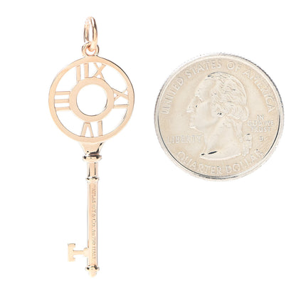 Tiffany 18K Rose Gold Diamond Atlas Key Pendant 2 of 4