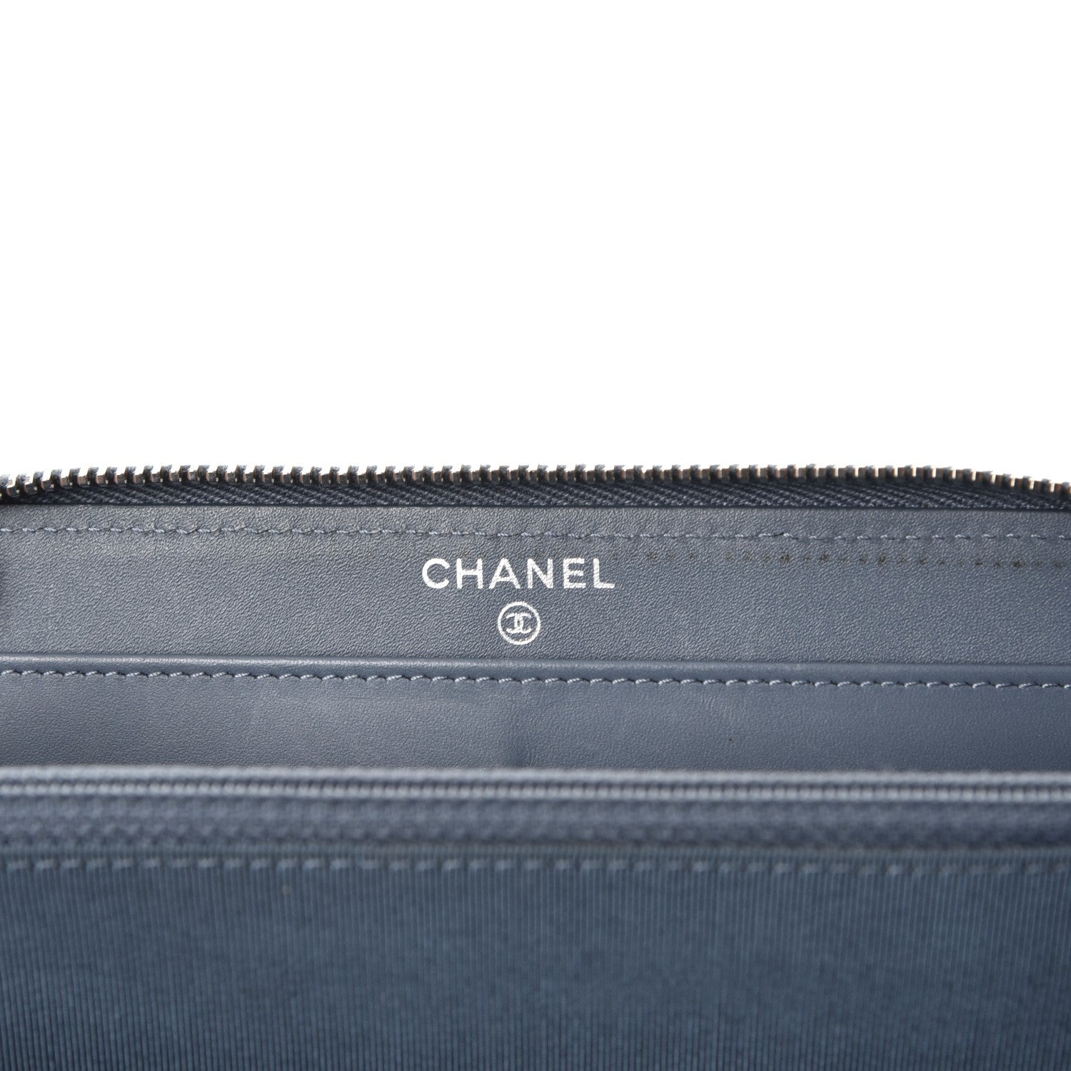 Chanel Caviar Quilted Large Gusset Zip Around Wallet Blue 6 of 10