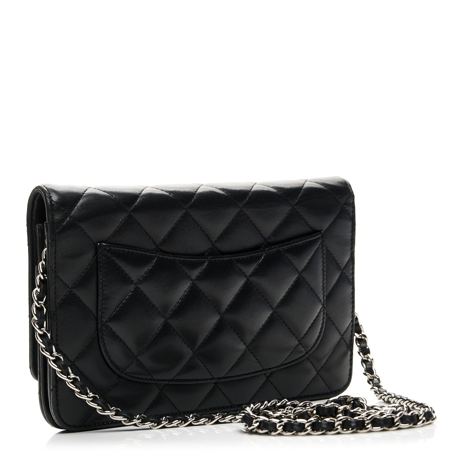 Chanel Lambskin Quilted Wallet On Chain WOC Black 3 of 11