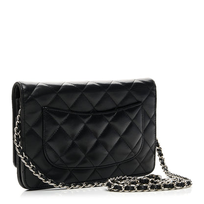 Chanel Lambskin Quilted Wallet On Chain WOC Black 3 of 11