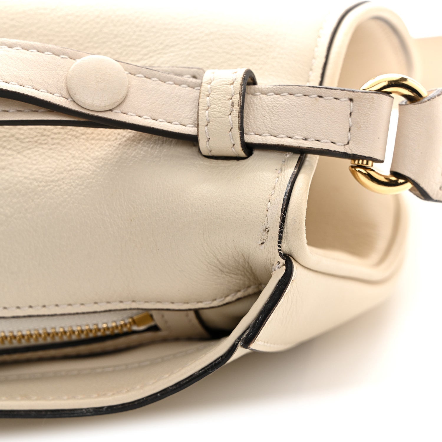 Gucci Roxy Calfskin Blondie Chain Shoulder Flap Bag Mystic White 11 of 13