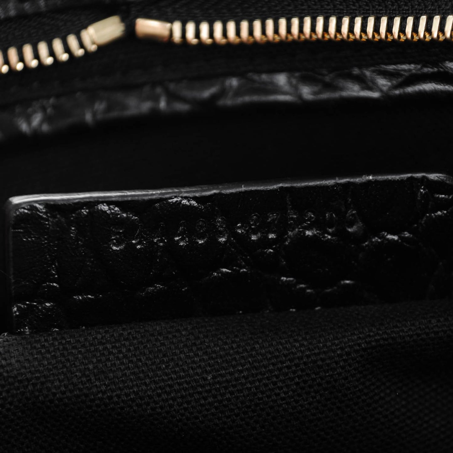 Calfskin Crocodile Embossed Small Skull Padlock Zip Around Tote Black