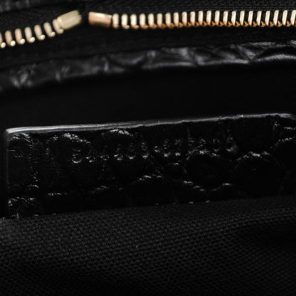 Alexander McQueen Calfskin Crocodile Embossed Small Skull Padlock Zip Around Tote Black 8 of 8