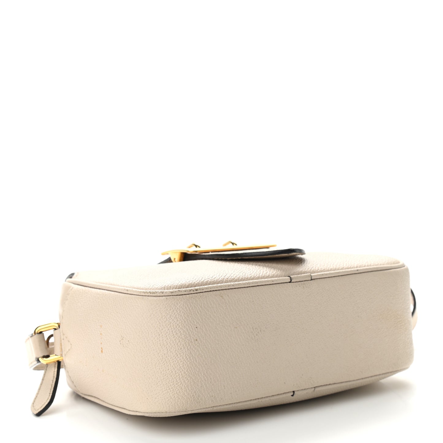 Soft Grain Calfskin Small Buckle Zip Bag Limestone