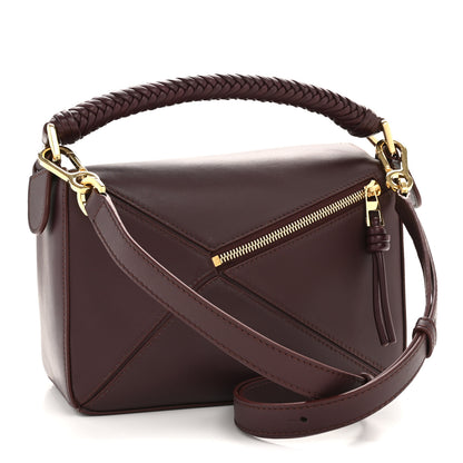 Loewe Calfskin Small Woven Puzzle Bag Dark Burgundy 3 of 13