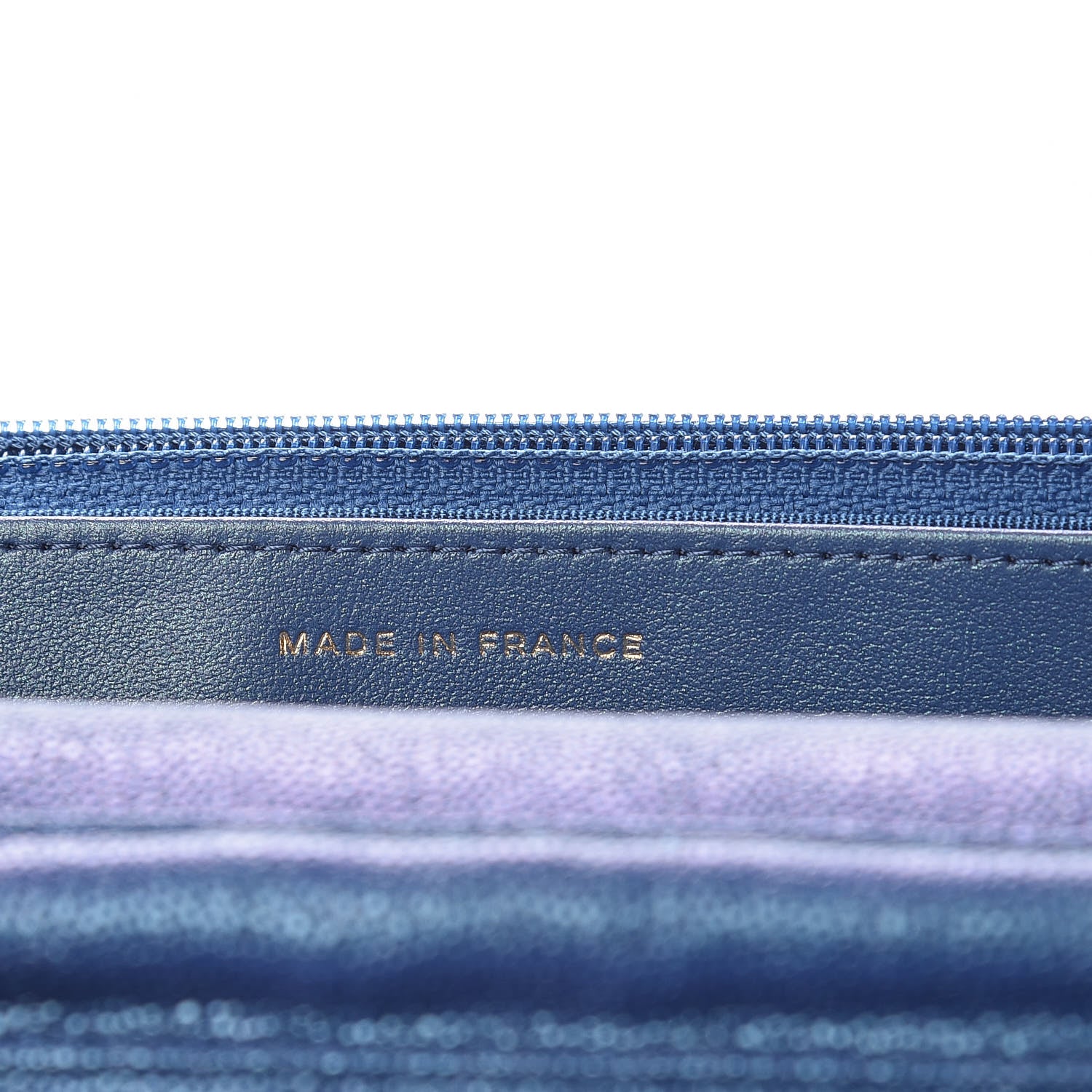 Chanel Iridescent Caviar Quilted Wallet On Chain WOC Dark Blue 7 of 12