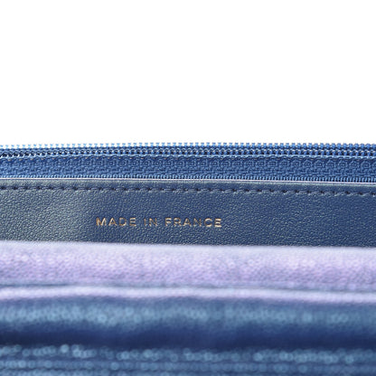Chanel Iridescent Caviar Quilted Wallet On Chain WOC Dark Blue 7 of 12